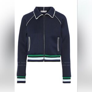 Like New Opening Ceremony Navy Jacket with Green and White Accents sz M